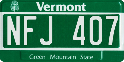 VT license plate NFJ407