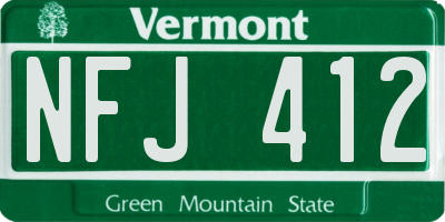 VT license plate NFJ412