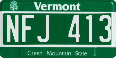 VT license plate NFJ413