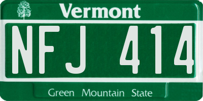 VT license plate NFJ414