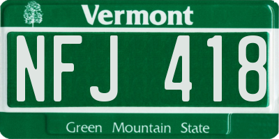 VT license plate NFJ418