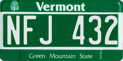 VT license plate NFJ432