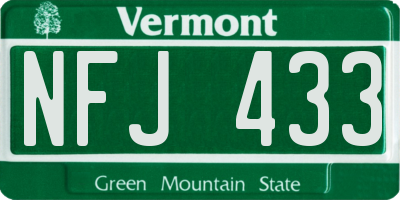 VT license plate NFJ433