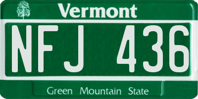 VT license plate NFJ436