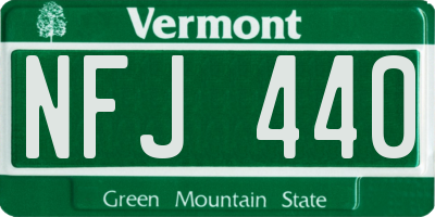 VT license plate NFJ440