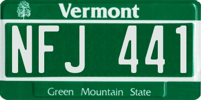 VT license plate NFJ441