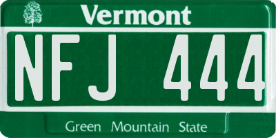 VT license plate NFJ444