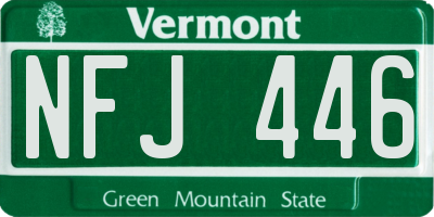VT license plate NFJ446