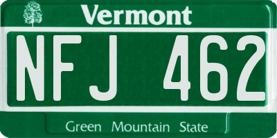VT license plate NFJ462