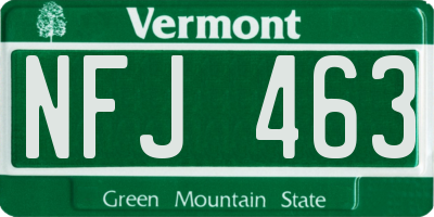 VT license plate NFJ463