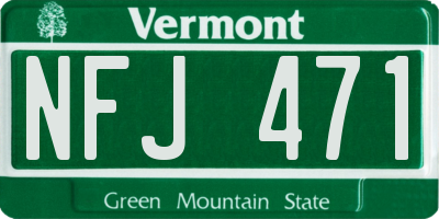 VT license plate NFJ471