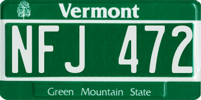 VT license plate NFJ472