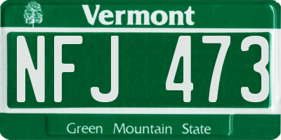 VT license plate NFJ473