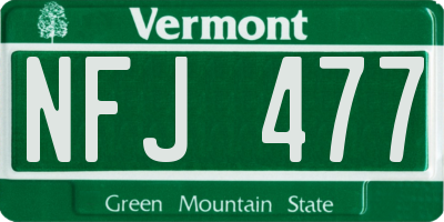 VT license plate NFJ477