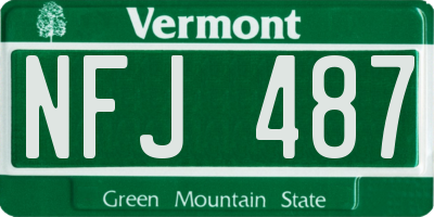 VT license plate NFJ487