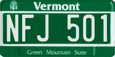 VT license plate NFJ501