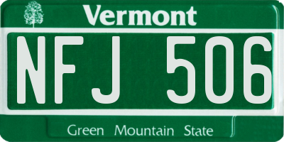 VT license plate NFJ506