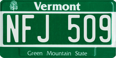 VT license plate NFJ509