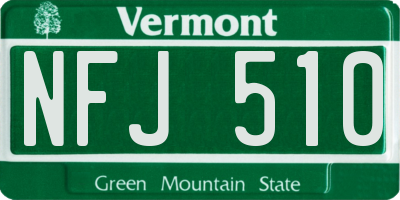 VT license plate NFJ510