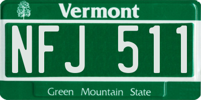 VT license plate NFJ511