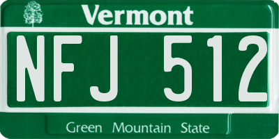 VT license plate NFJ512