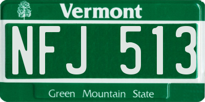 VT license plate NFJ513