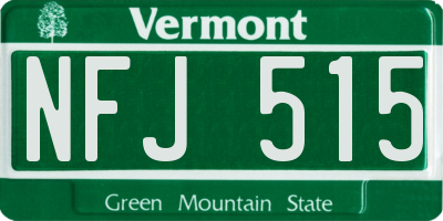 VT license plate NFJ515