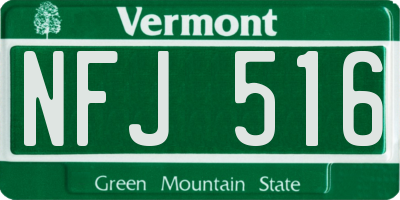 VT license plate NFJ516