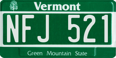 VT license plate NFJ521