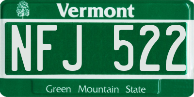 VT license plate NFJ522
