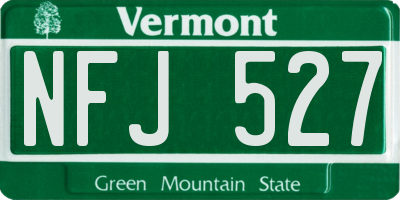 VT license plate NFJ527