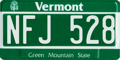VT license plate NFJ528