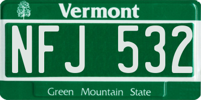 VT license plate NFJ532