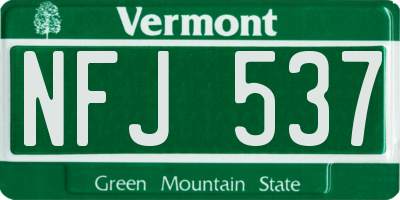 VT license plate NFJ537