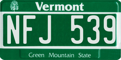 VT license plate NFJ539