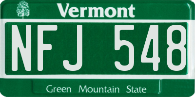 VT license plate NFJ548