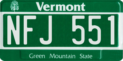 VT license plate NFJ551