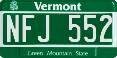 VT license plate NFJ552