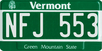VT license plate NFJ553