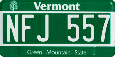VT license plate NFJ557