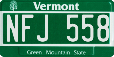 VT license plate NFJ558