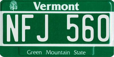 VT license plate NFJ560
