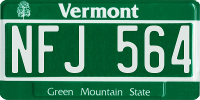 VT license plate NFJ564