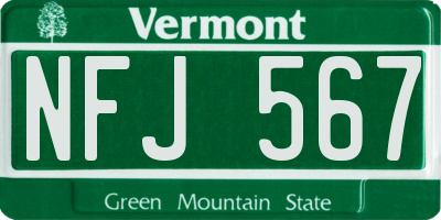 VT license plate NFJ567