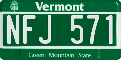 VT license plate NFJ571