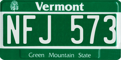 VT license plate NFJ573