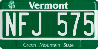 VT license plate NFJ575