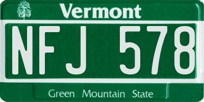 VT license plate NFJ578