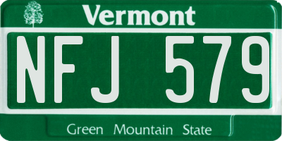 VT license plate NFJ579