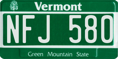 VT license plate NFJ580